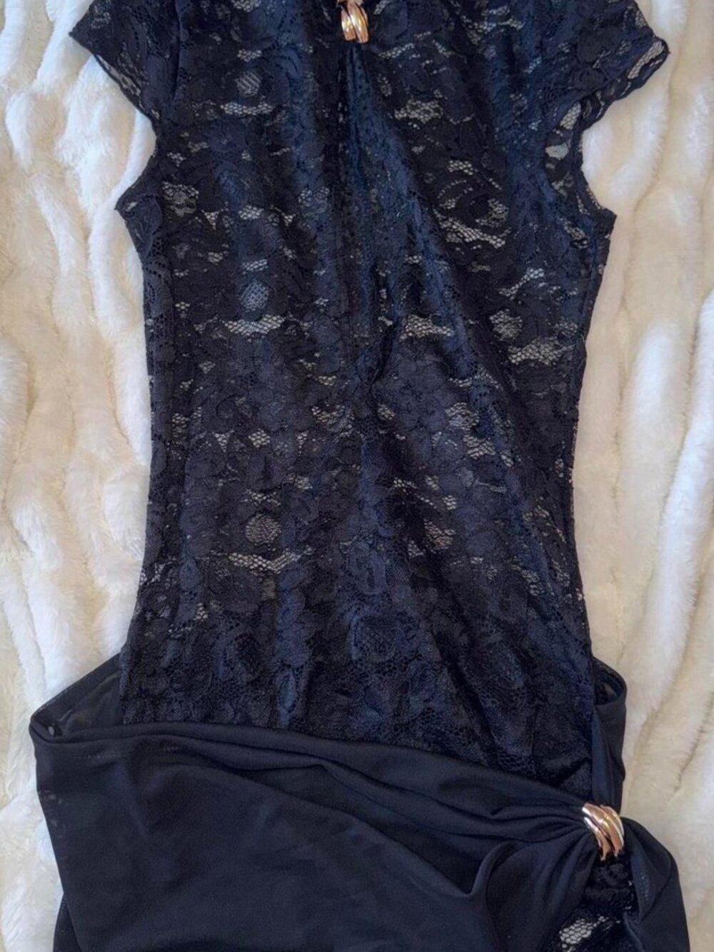 SHEIN Black lace mini dress